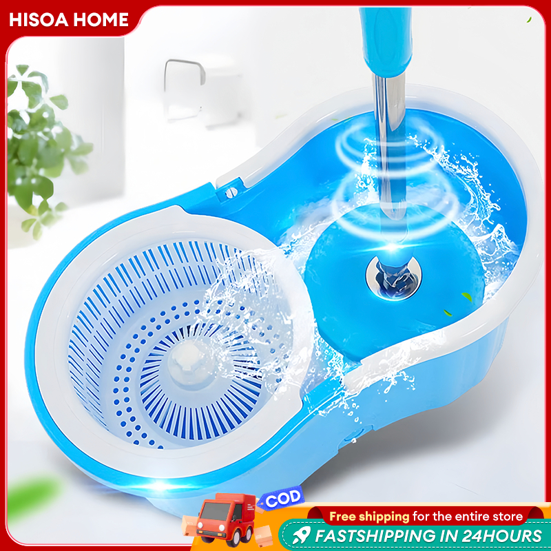 Hisoa 360 Spin Mop With Spinner and Bucket Magic Spin Floor Cleaning ...