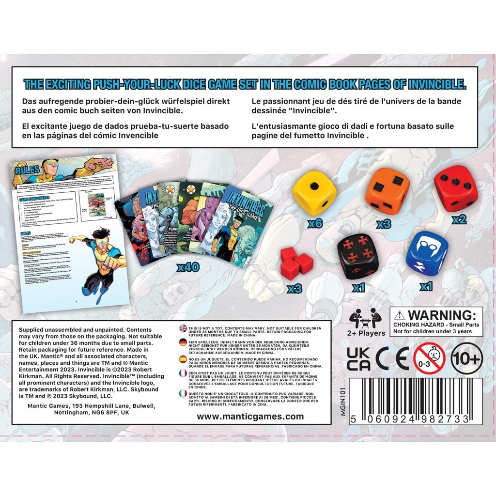 MANTIS Invincible The Dice Game Fast Paced Push Your Luck Comic Book ...