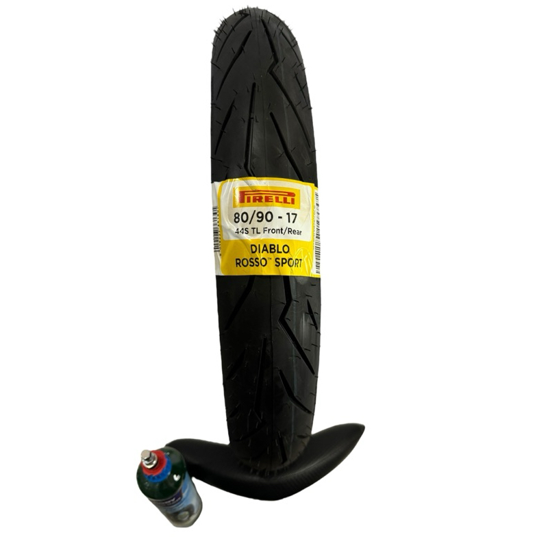 PIRELLI DIABLO ROSSO SPORTS 80/90/17 TUBELESS WITH SEALANT AND