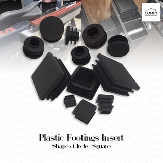 Black Plastic End Caps - Round, Square & Rectangle Tube Pipe Blanking Plugs, Table Feet, Furniture Caps