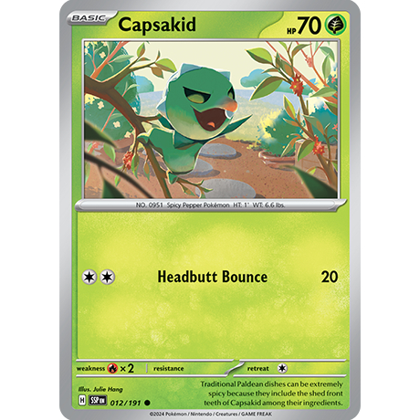 [EN] [SSP] 012/191 - Capsakid - Common - SV08: Surging Sparks - Pokemon ...