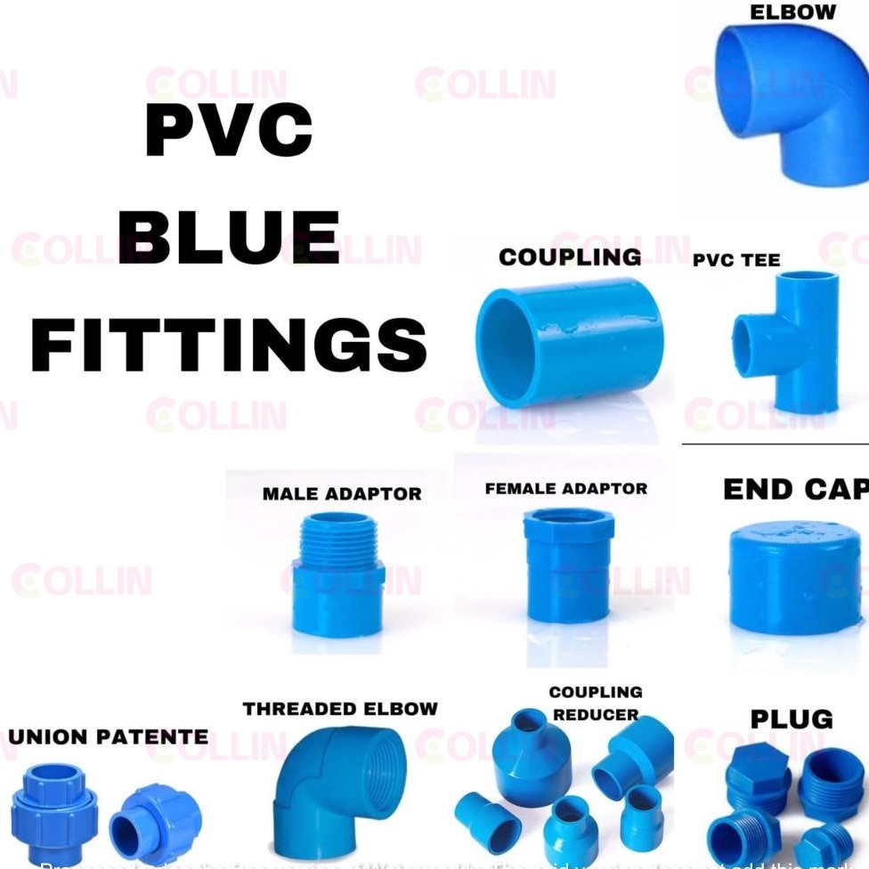 PVC BLUE FITTINGS (ELBOW,COUPLING,TEE,MALE/FEMALE ADAPTOR,END CAP,UNION ...