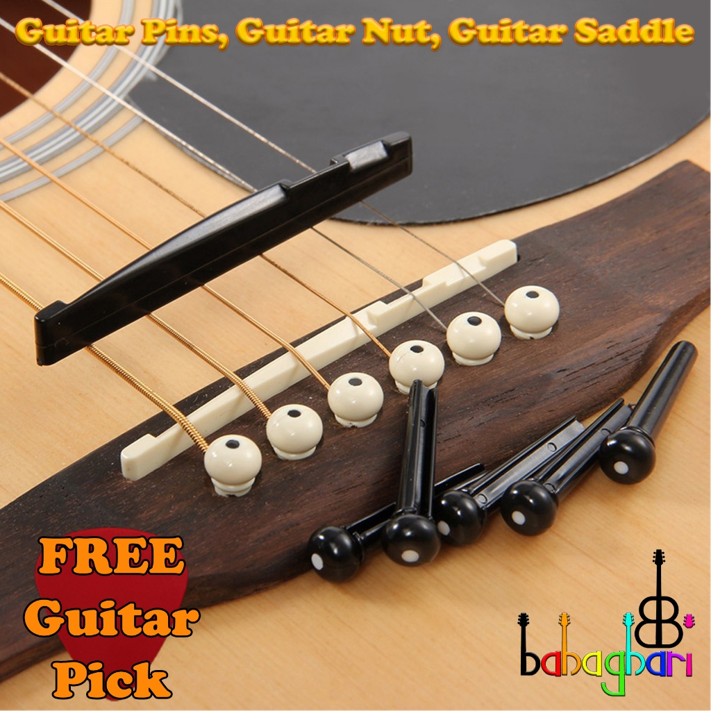 Guitar Pins, Nut, Saddle FREE Guitar Pick | Shopee Philippines