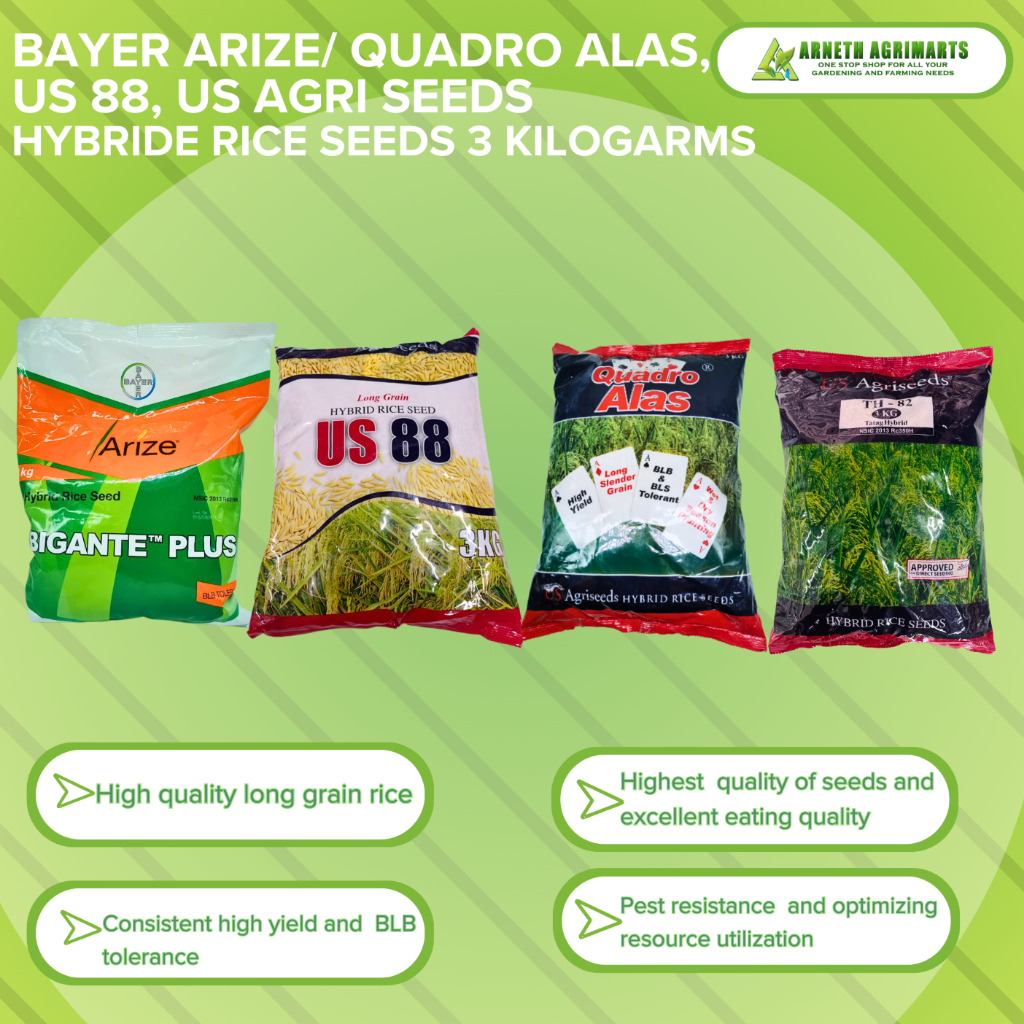 BAYER ARIZE BIGANTE PLUS / HYBRID RICE SEEDS TH 82 US 88 QUADRO ALAS 3 ...