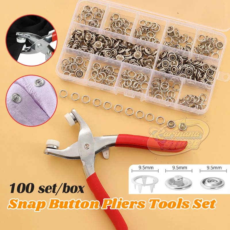 Snap Button Kit Hand Pliers Snap Button Plier Metal Automatic Button ...