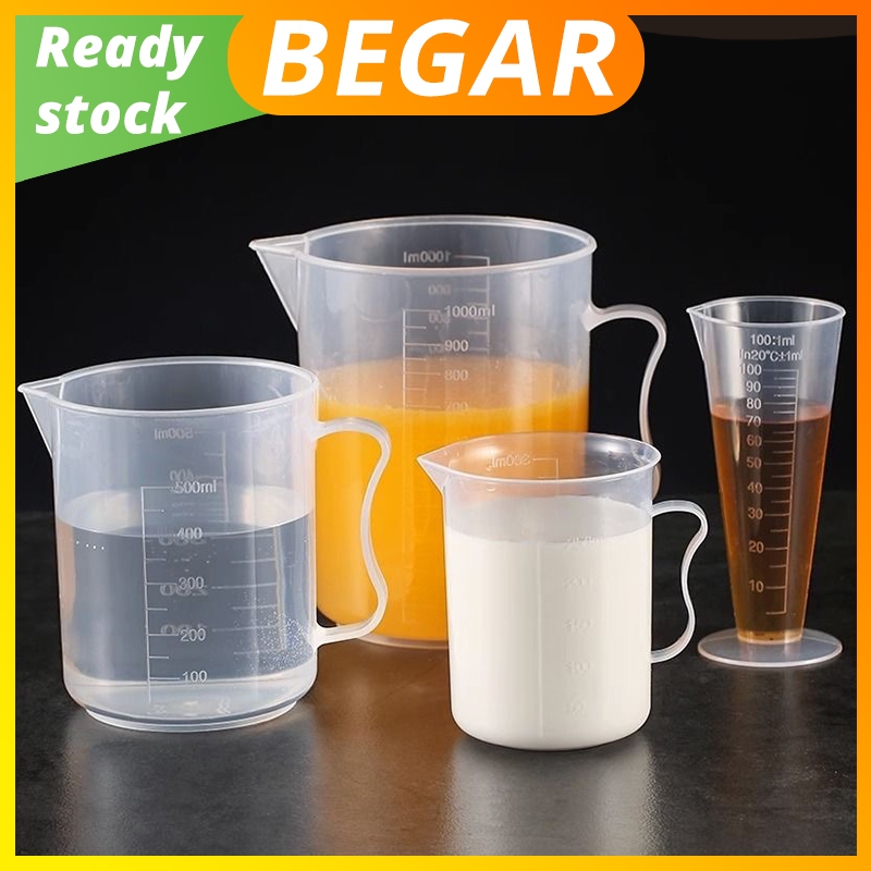 1000ml Clear Measuring Cup Plastic Graduated for Baking Beaker Liquid ...