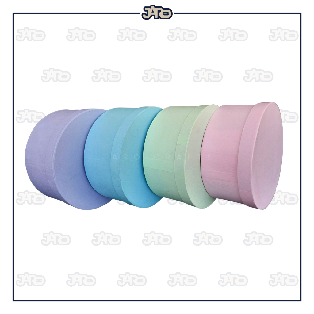9x4 inches - Pastel Round Hard Box / Gift Box | Shopee Philippines