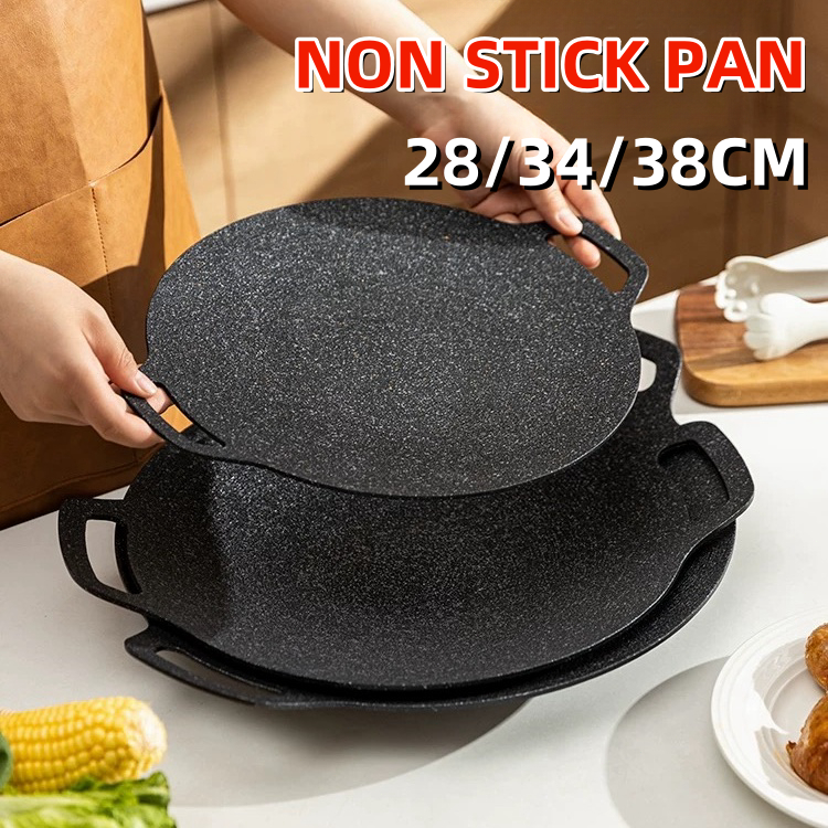 Outdoor Korean BBQ grill pan non stick Maifan Stone Barbecue Tray Round