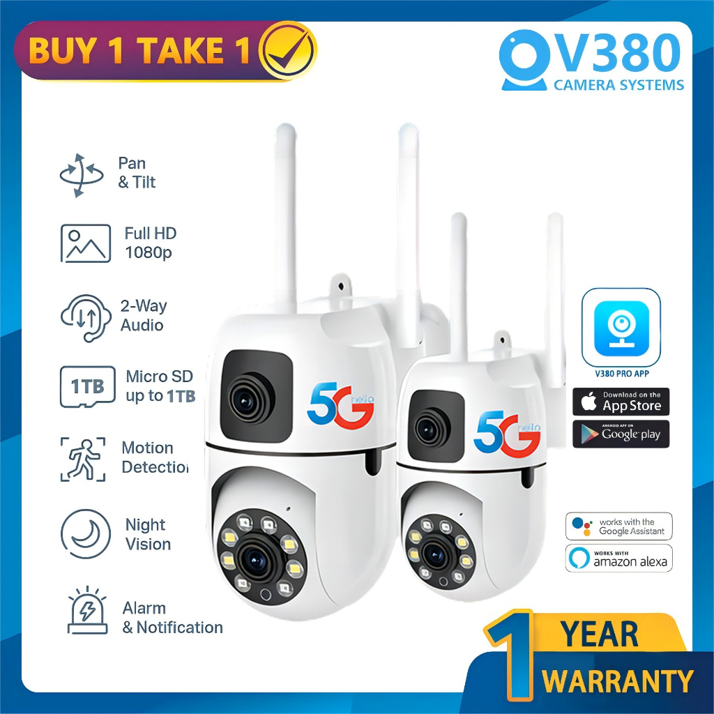 V380 Pro CCTV Camera No Wifi Needed 8MP+8MP Dual Lens Connect to ...