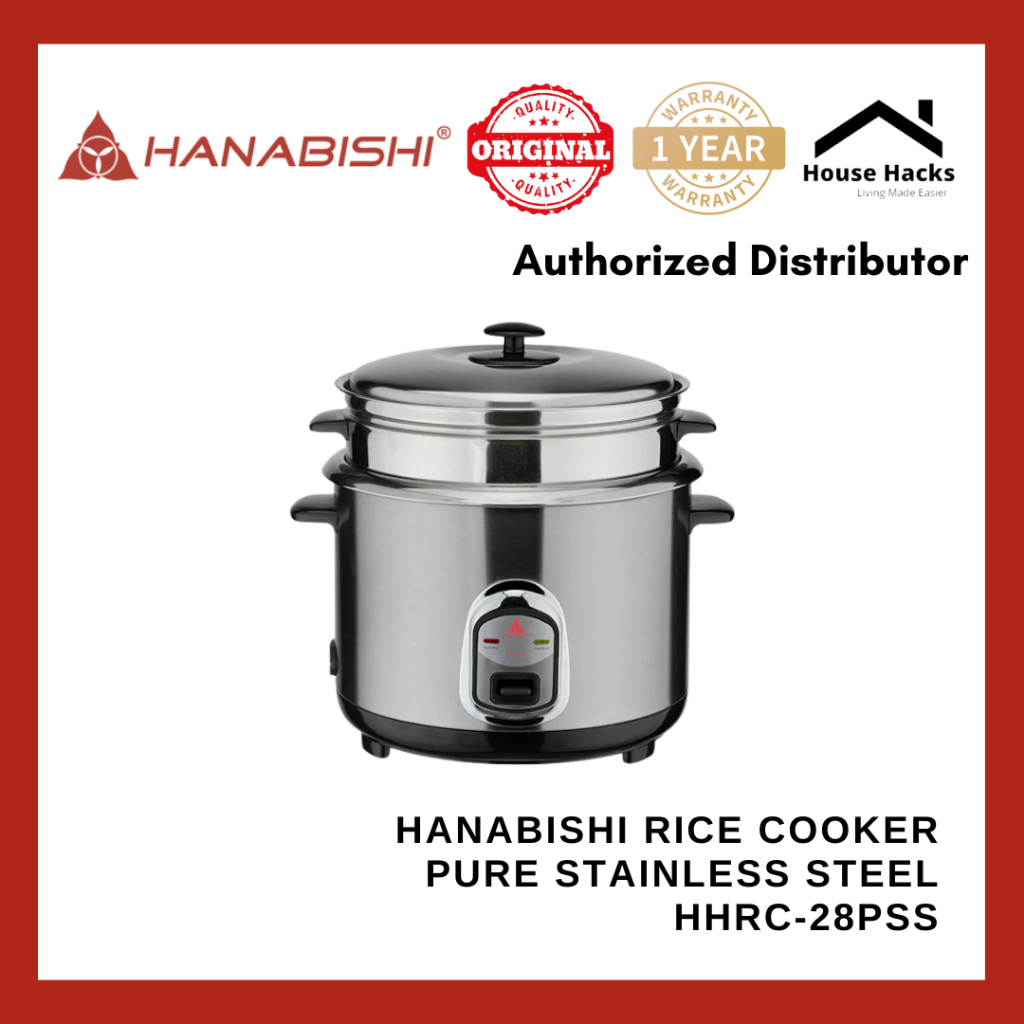 Hanabishi Rice Cooker Pure Stainless Steel HHRC-28PSS (House Hacks ...