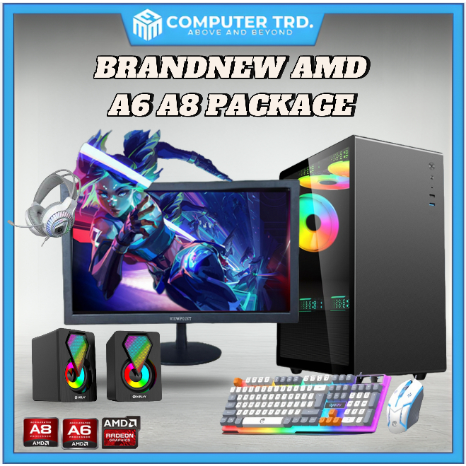 Desktop Gaming Pc Set AMD Desktop Computer Set A8 7480 3.9 Ghz R7 ...