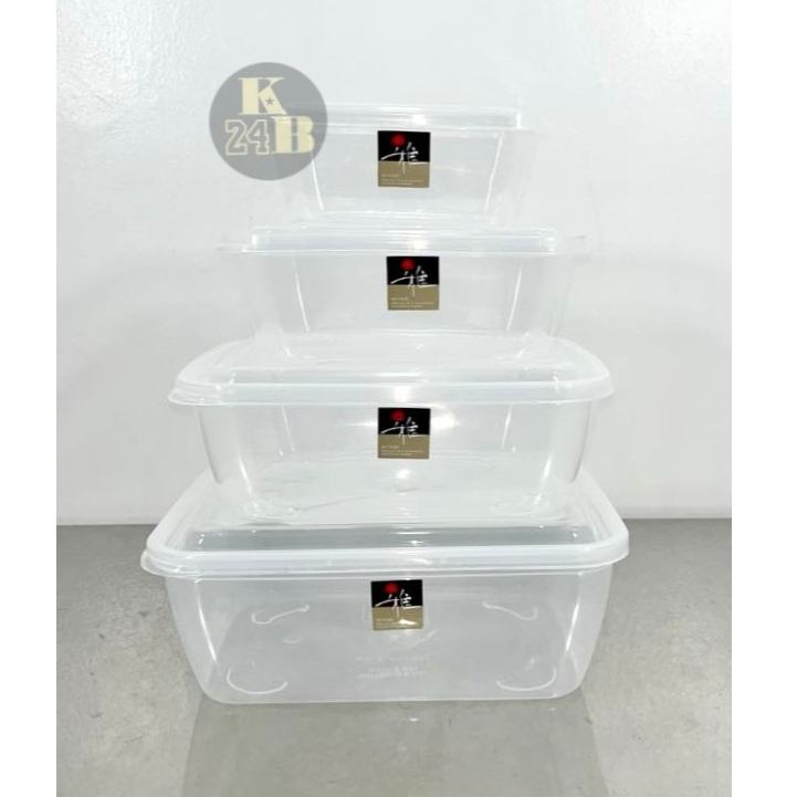 Uniglobal Miyabi Rectangular Transparent Food Container (4 Sizes) (Per ...
