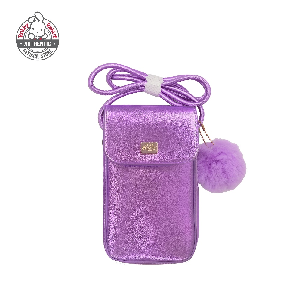 Robby Rabbit Sleek Vertical Sling Bag (Metallic, Pink, Purple) | Shopee ...