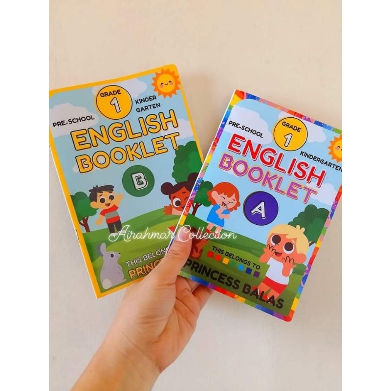 Personalized English Booklet for Beginners - 3 in 1 with Crayons and ...