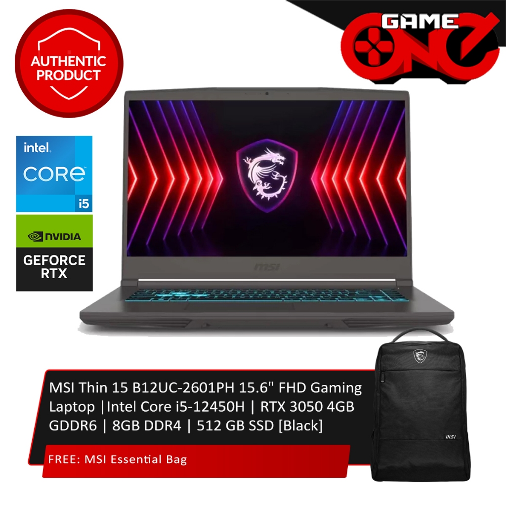 MSI Thin 15 B12UC2601PH 15.6" FHD Gaming Laptop Intel Core i512450H — free download