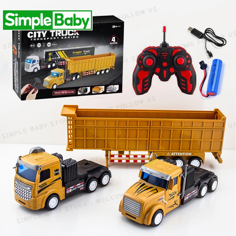 New Large Remote Control Rc Rechargeable Container Truck Car Toy ...