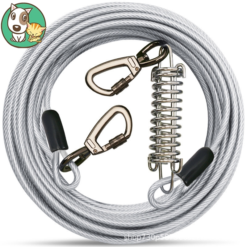 5m Dog Leash Shock Absorption 15ft Dog Chains PVC Coating Steel Wire ...