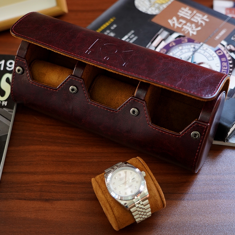Watch Box Organizer For Mens Watch Case Travel Roll Portable 3 Watch ...