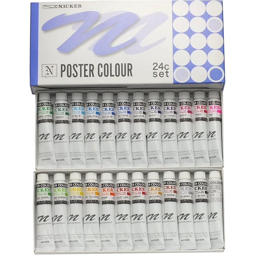 Nicker Watercolor Poster Color 24 Colors Set 20ml (No.6) | Shopee ...
