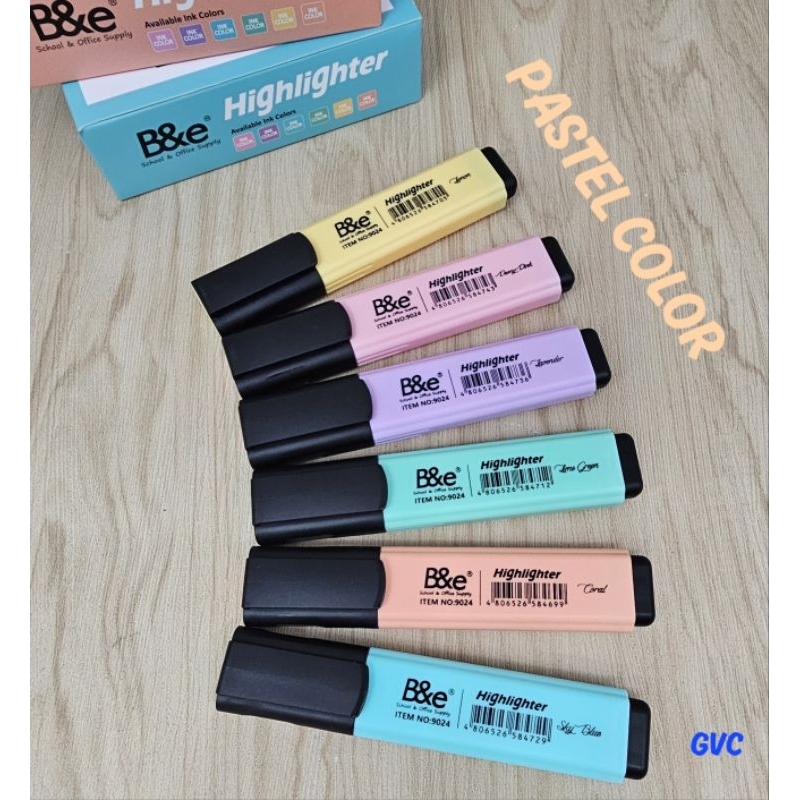 B&e Highlighter Pastel Color #9024 - 6 Pastel Colors, Fade-Resistant ...