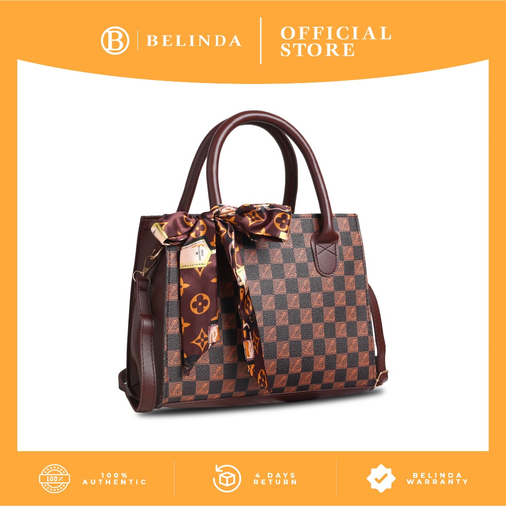BELINDA Handbag For Woman Square Leather Flower Wear a Scarf High End Shoulder Sling Bag AB001 Shopee Philippines
