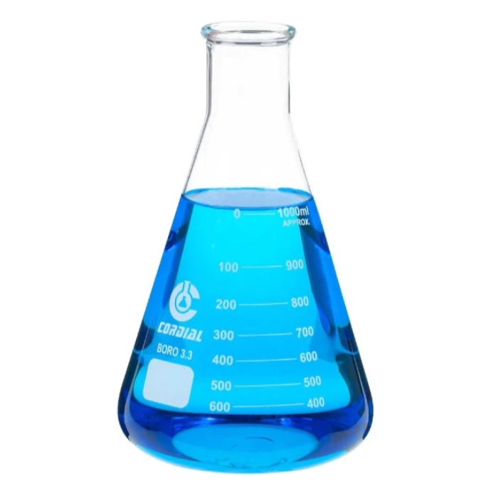 Produktbild von Erlenmeyerkolben 1000 Ml – Enghals, Borosilikat 3.3, Mit Skala, VE 2 Stück