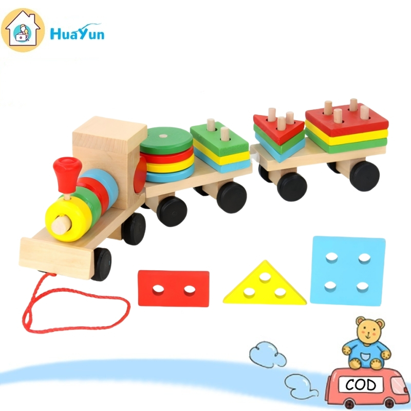 Children's Wooden Toys Number Train Toddler Early Education Puzzle ...