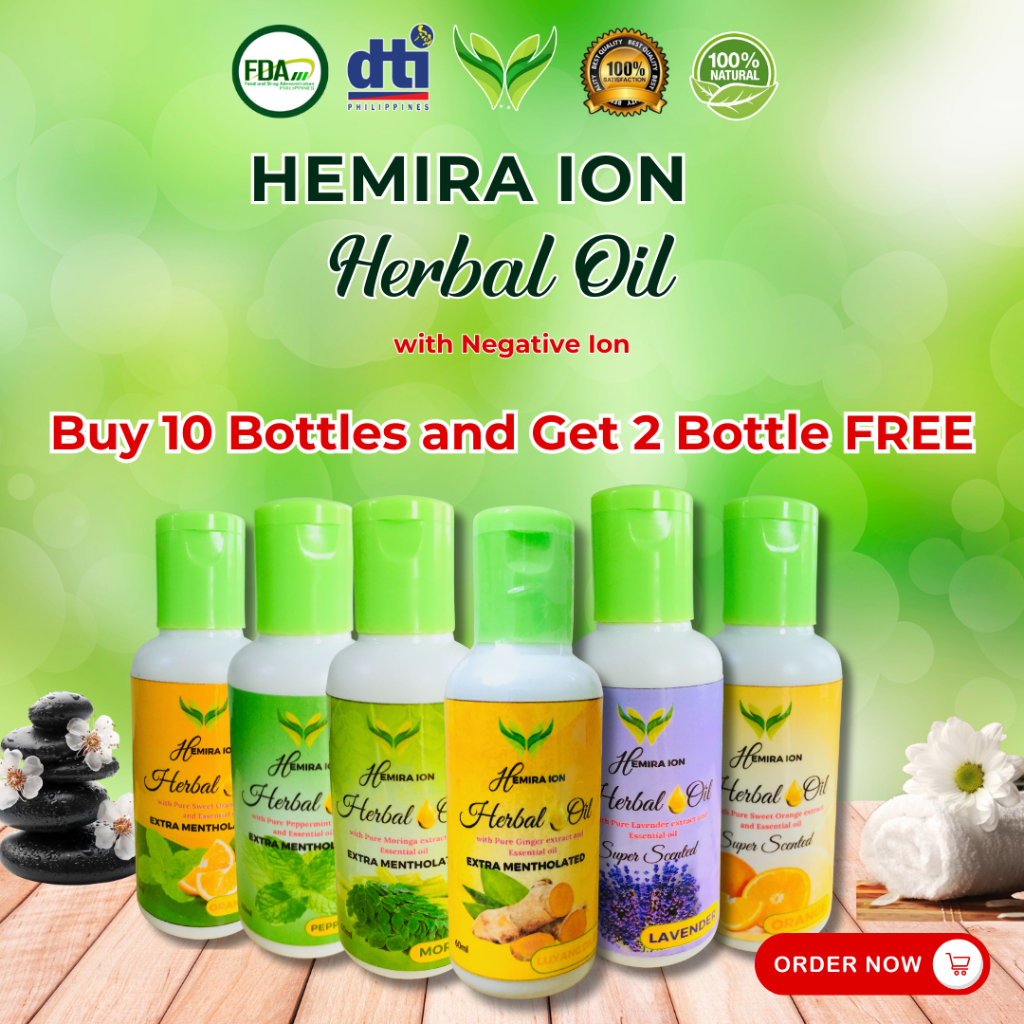 Hemira Ion 10+2 Effective Herbal Oil Mentholated Original 100% Natural ...