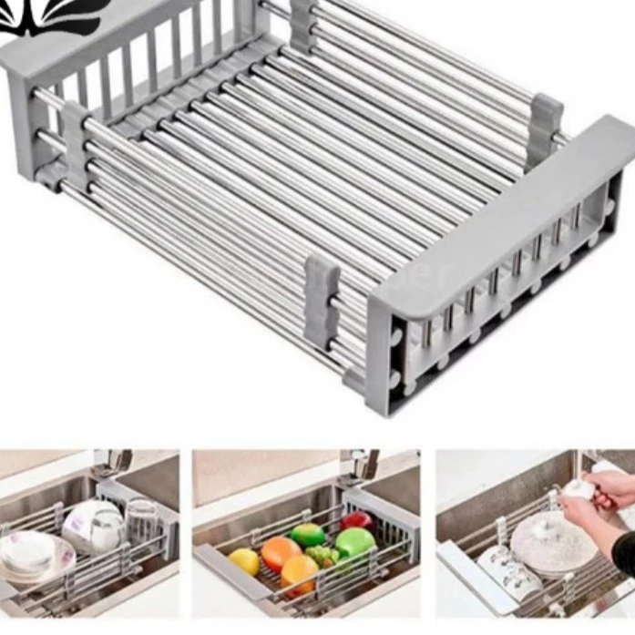 Retractable Sink Water Filter Rack Drain Basket Stainless Steel Kitchen ...