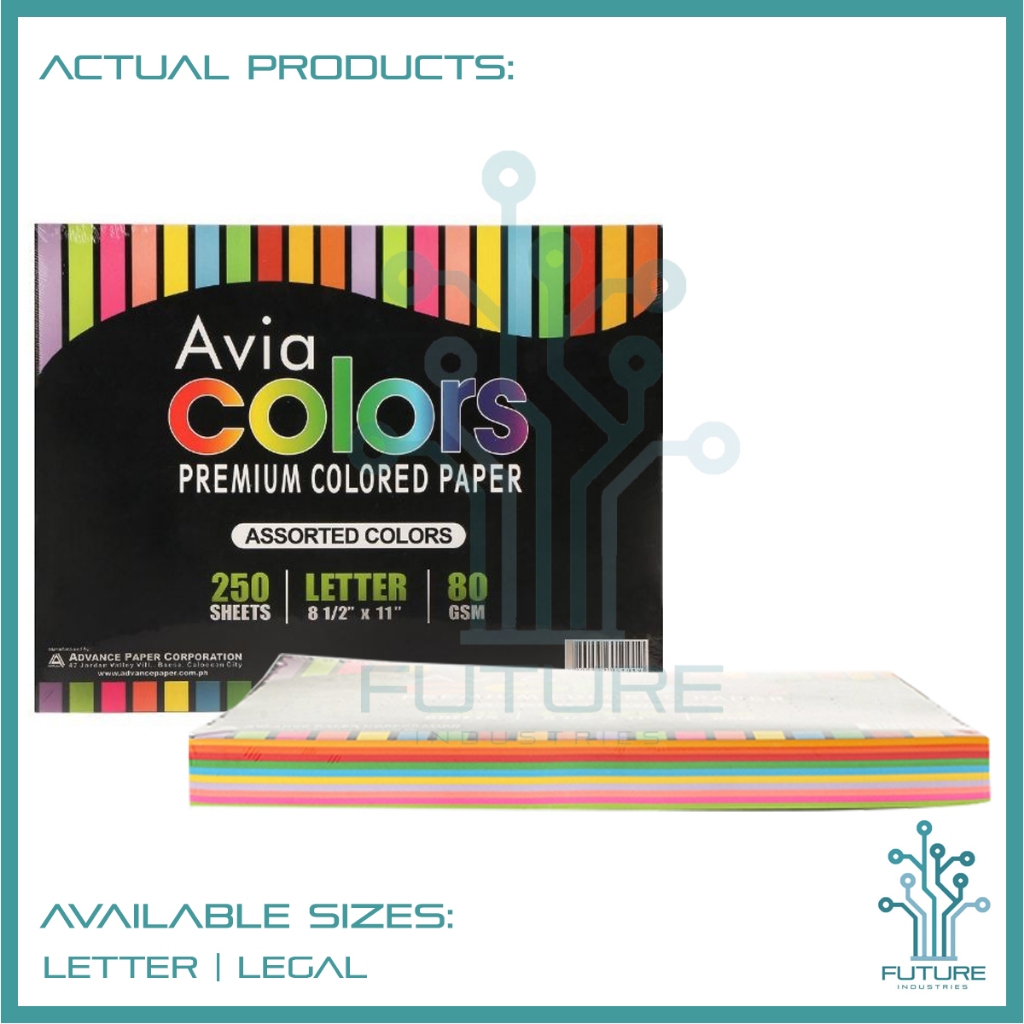 Avia Colored Paper Assorted Color 80gsm Blue Red (250's) Short Size ...
