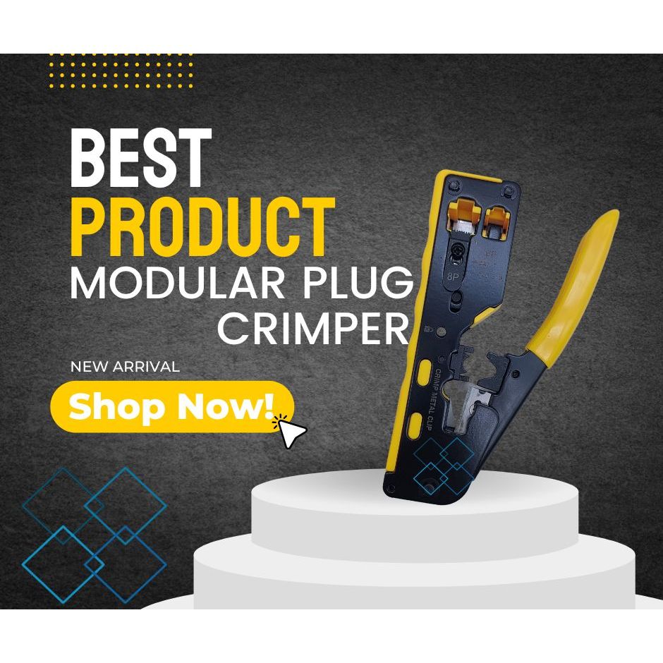 Modular Plugs Ethernet Cables Crimp Tool Cat5 Cat6 Cat7 Feed Pass ...