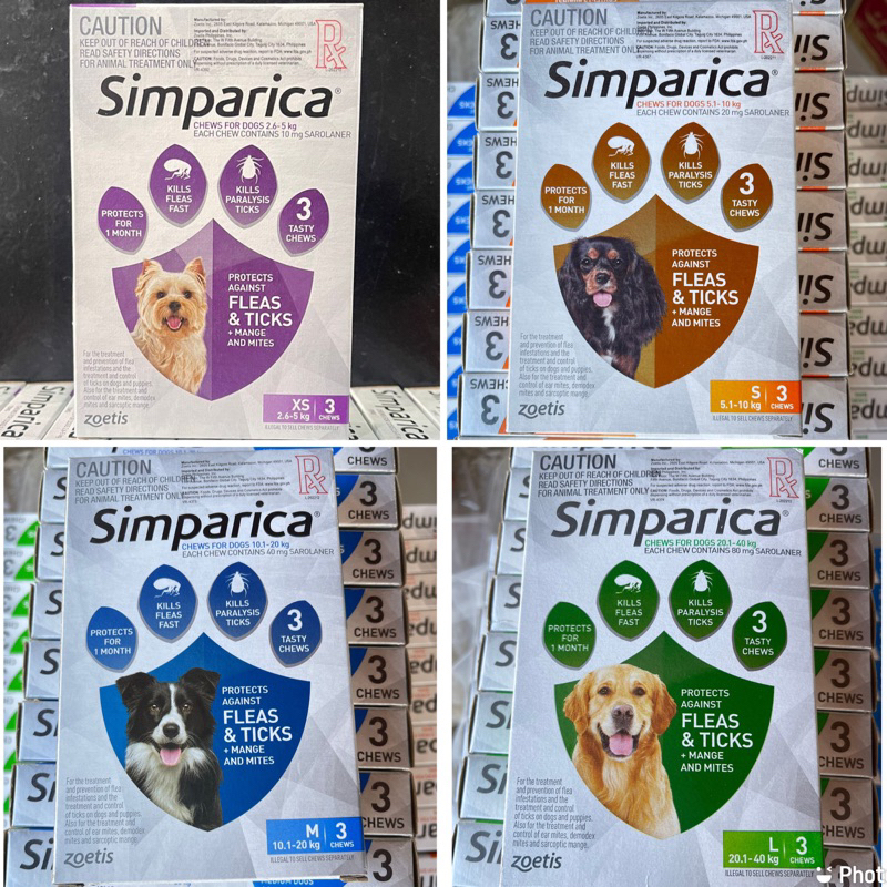 Zoetis Dog Tablets For Fleas And Ticks Simparica REGULAR Chewable