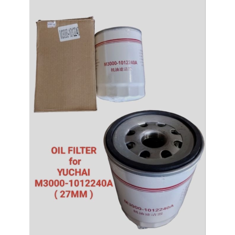 OIL FILTER FOR YUCHAI M3000-1012240A(27MM) | Shopee Philippines