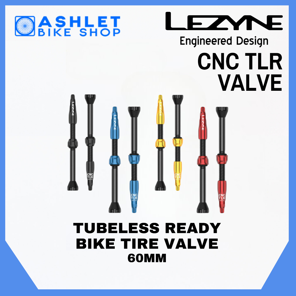 Valvole Presta Tubeless CNC Lezyne - 80mm, Colori Vari, Coppia