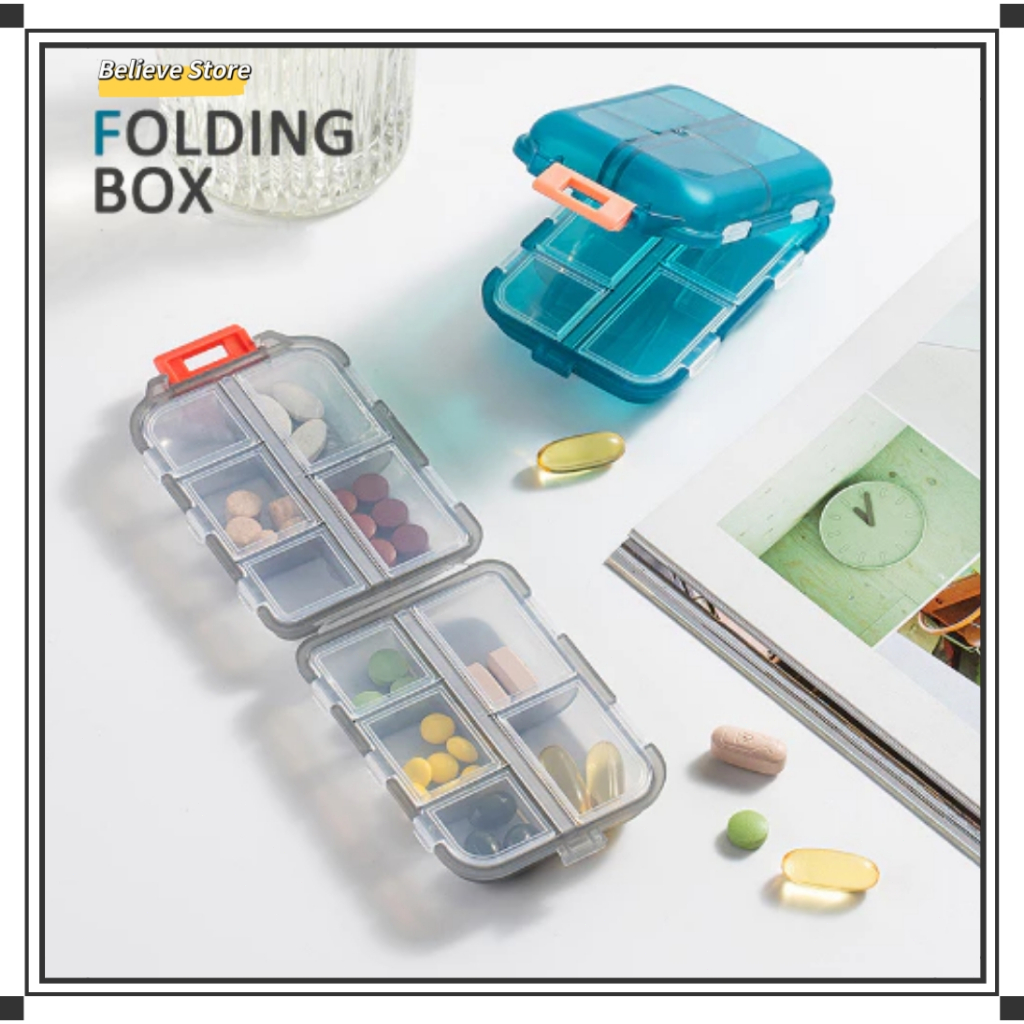 10Grid Moisture Proof Medicine Storage Organizer Case Box Portable Pill ...