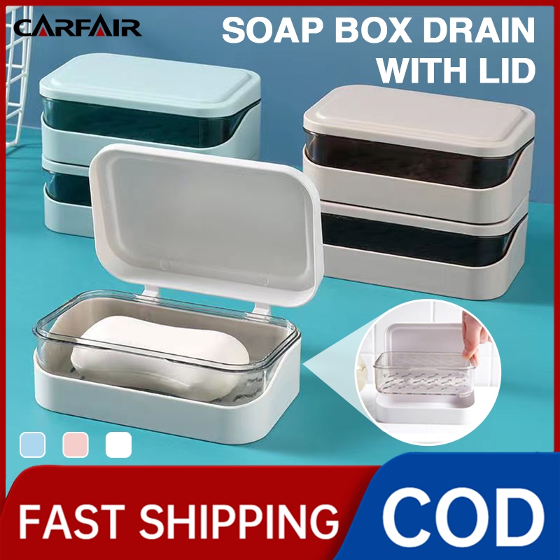 Creative Soap Storage Draining Container with Lid Drainage Waterproof ...