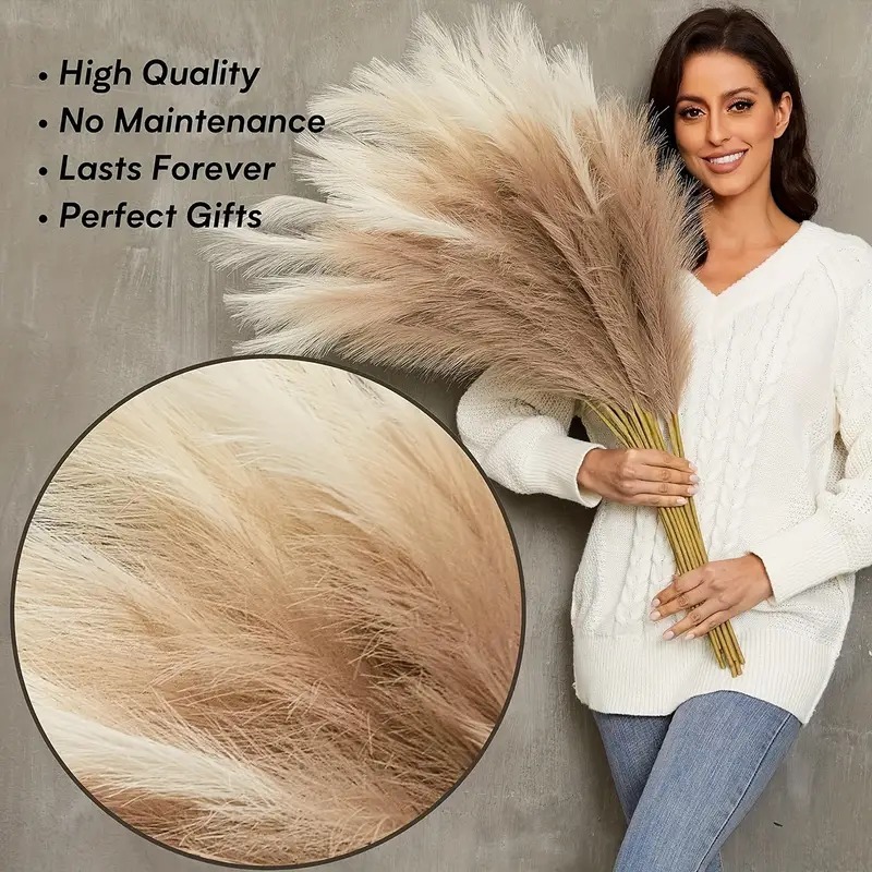 Artificial Pampas Grass Fake Reed Plant Bouquet Wedding Home Living ...