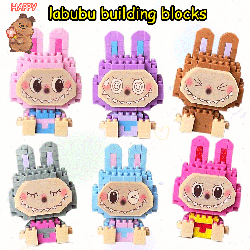 Children Micro Mini Particle Labubu Building Blocks Toys Bubble ...