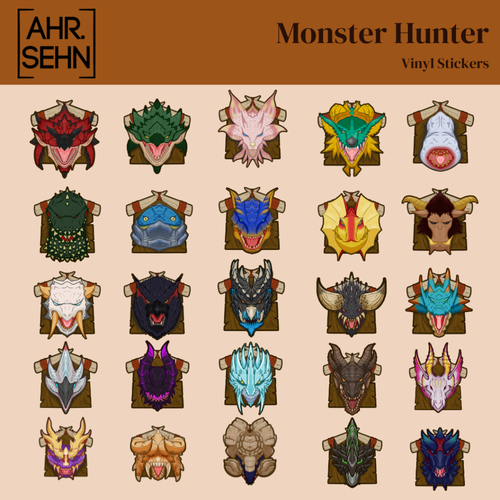Monster Hunter Waterproof Sticker Vinyl Stickers by ahr.sehn | Shopee ...