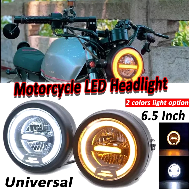 inch Motorcycle Round LED Halo Headlight High Low Beam