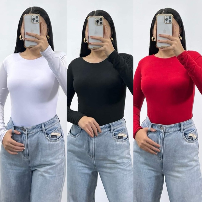 IVORY LONGSLEEVES Seamless Double Lining Top | Shopee Philippines
