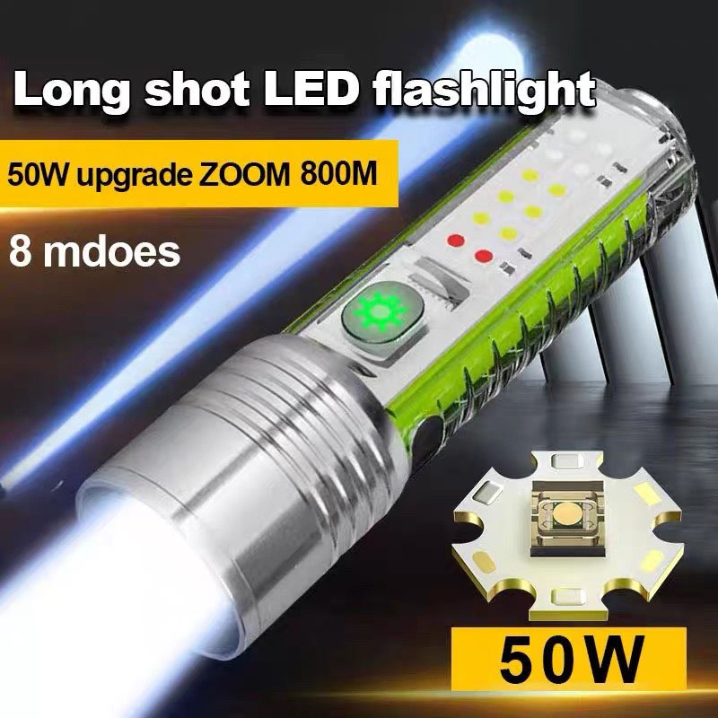 Super Bright Zoom LED Flashlight Rechargeabl Waterproof Outdoor Heavy ...