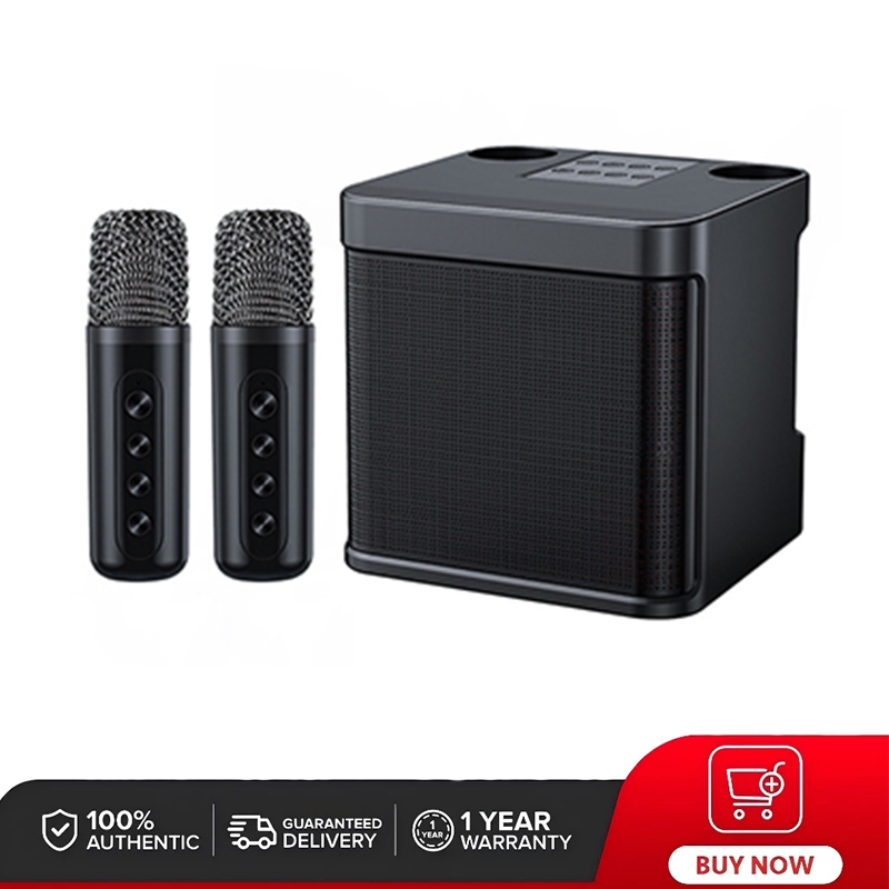 Portable Bluetooth Karaoke Speaker with 2 Microphones | 3D Sound Mini ...