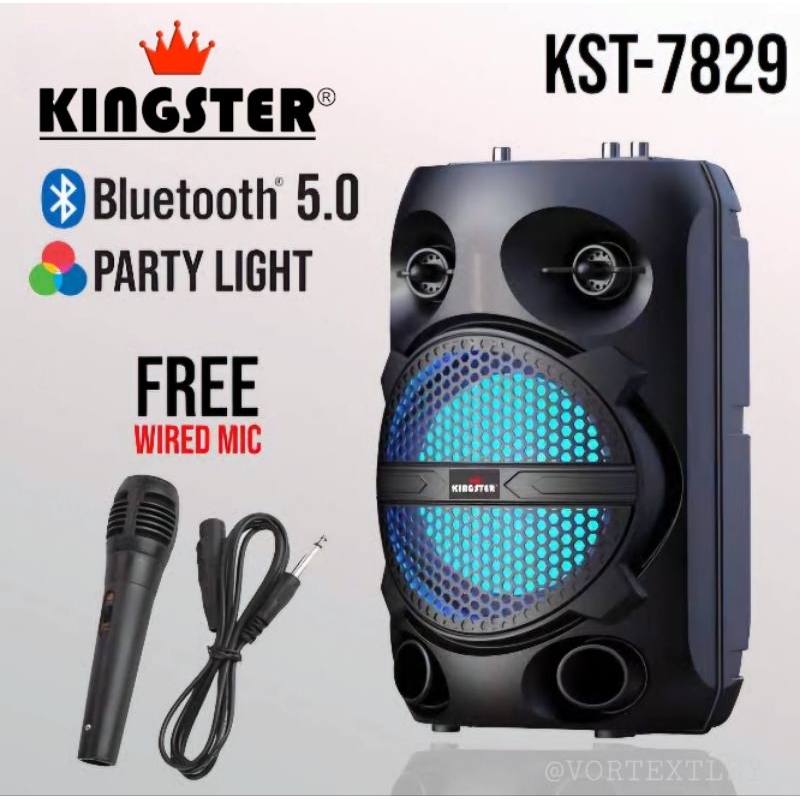 KINGSTER KST-7829 PORTABLE KARAOKE BLUETOOTH SPEAKER w/ WIRED ...