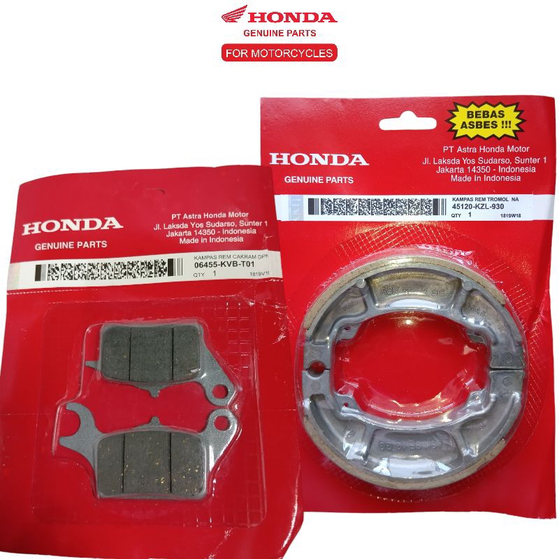 Honda Beat Brake Pad brake shoe Kit Set Front and Rear Genuine Parts ...
