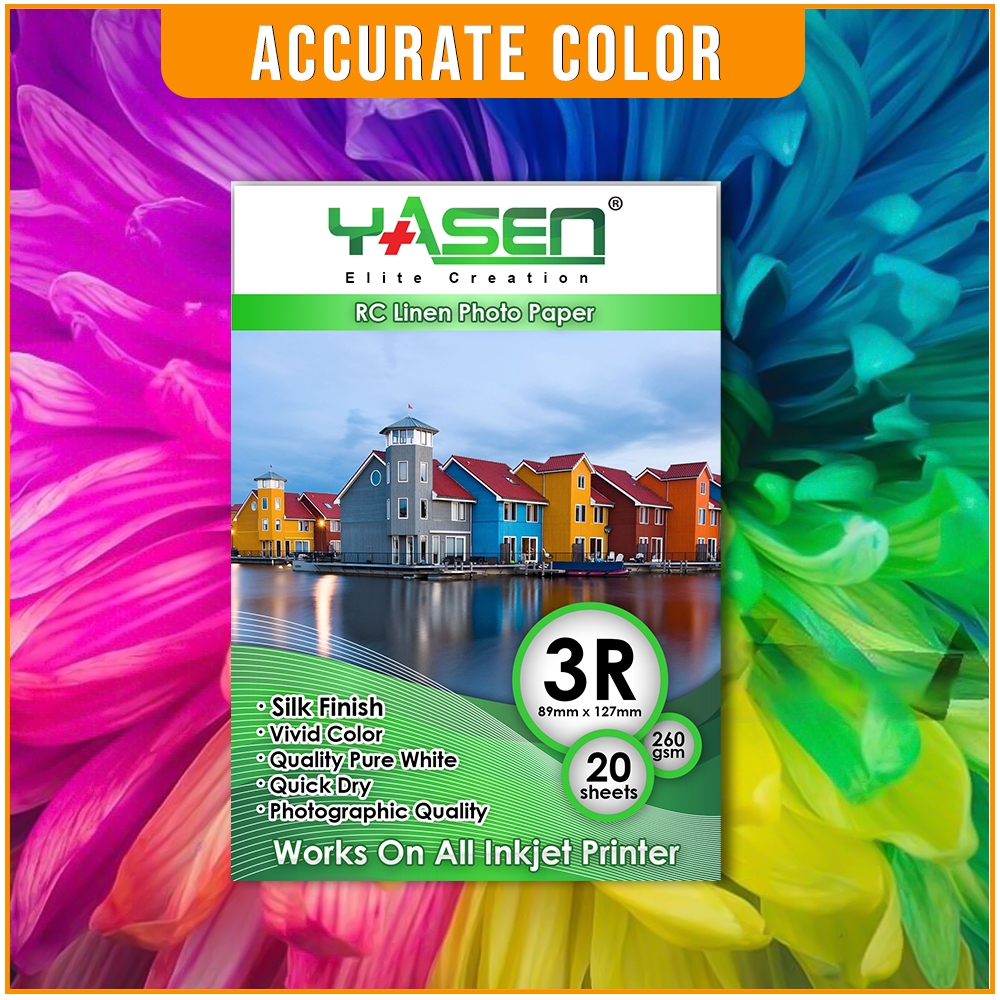 Yasen RC Linen Woven Photo Paper 260 GSM A4 5R 4R 3R Size Resin Coated ...