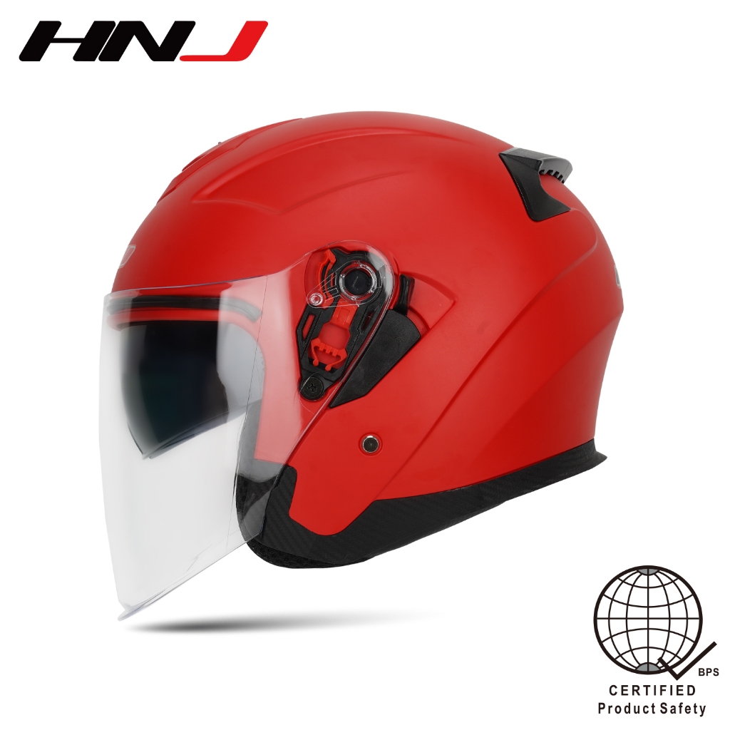 𝐖𝐈𝐓𝐇 𝐈𝐂𝐂 HNJ half face helmet dual visor helmet with ICC