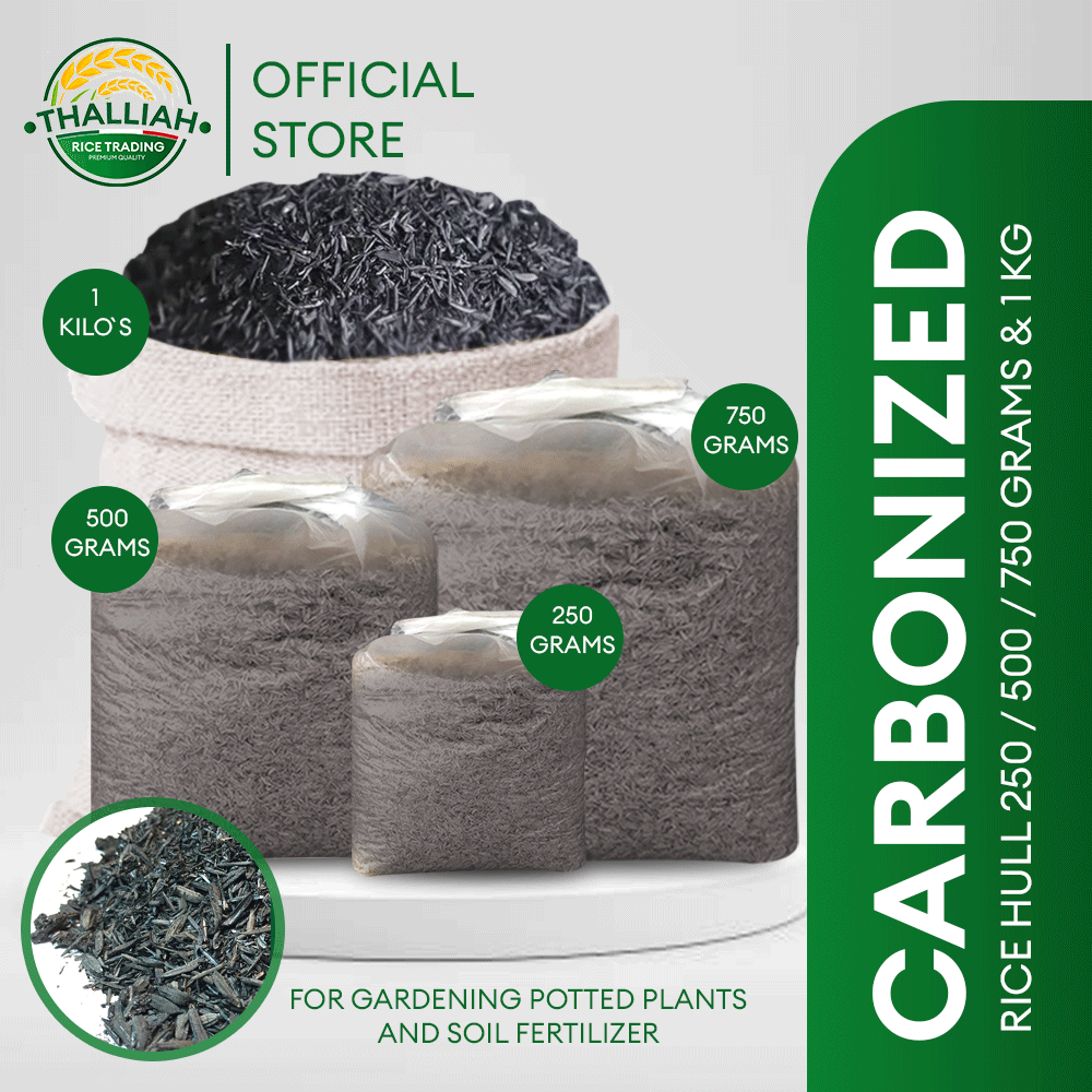 Thalliah Carbonized Rice Hull, 250g-1Kg Soil Fertilizer, Garden Soils ...