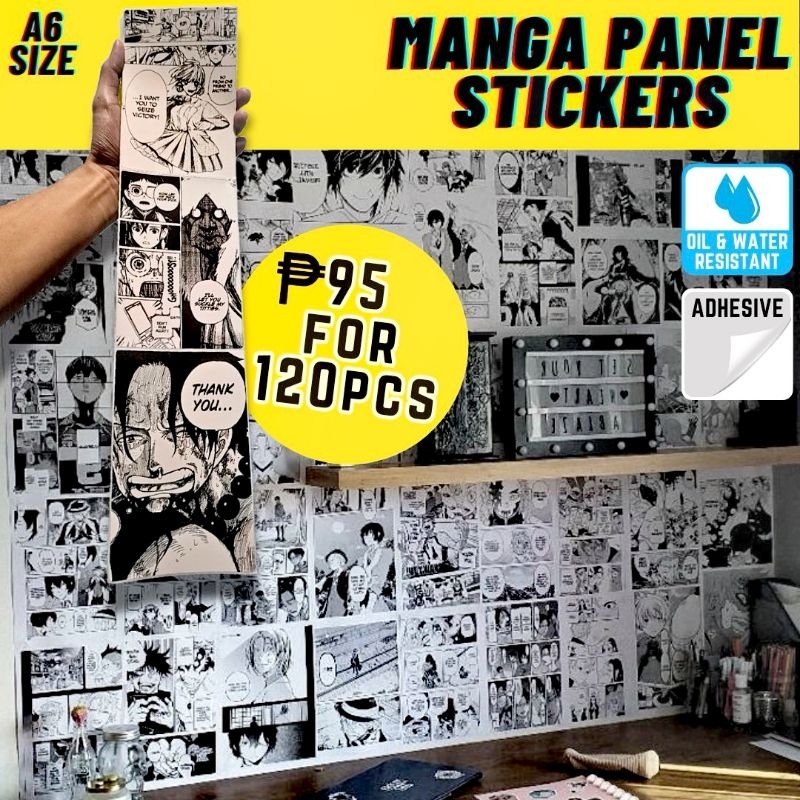 FAKEMANGA.PH Anime Manga Panels Wall Decoration A6 Manga Sticker size ...