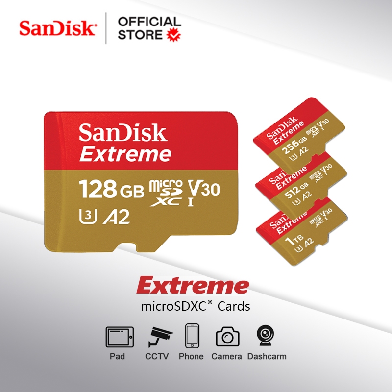 Sandisk Extreme Gb Gb Gb Tb Microsdxc Microsd Card Mb S